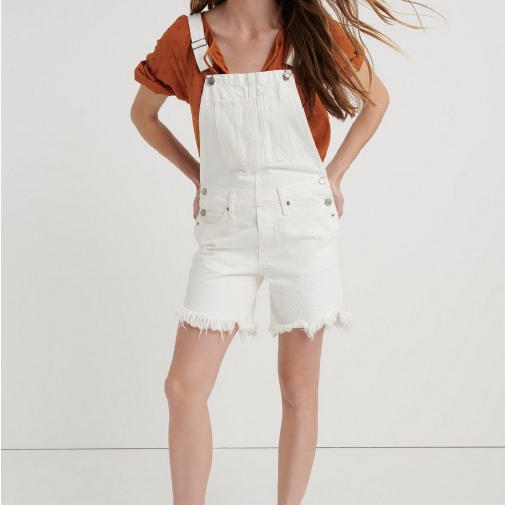 Lucky Brand White Jean Shortalls